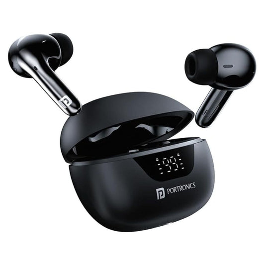LX INDIA Earbuds Black Portronics Harmonics Twins 28 ANC TWS in Ear Earbuds with Smart Touch Control
