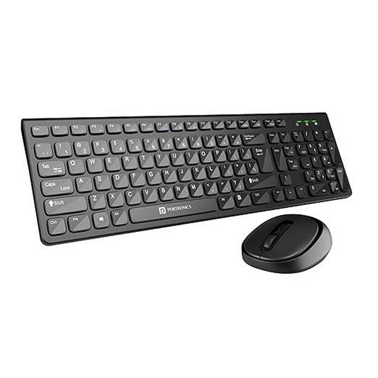 LXINDIA Keyboard and Mouse Combo Portronics Key7 Combo Wireless Keyboard &amp; Mouse Set