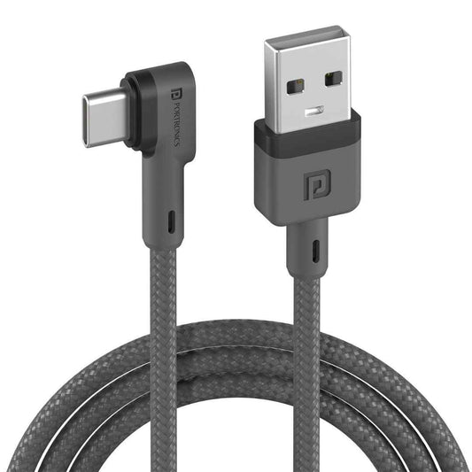 LX INDIA USB C & OTG Cables Portronics Konnect L POR-1081 Fast Charging 3A Type-C Cable 1.2Meter (Grey)