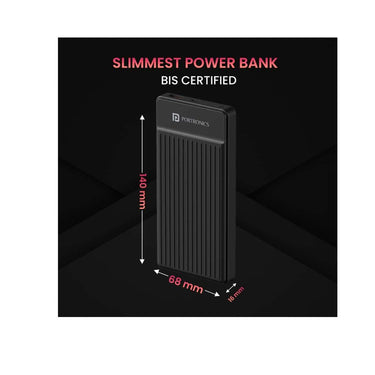 LXINDIA Power Bank Portronics Luxcell B 10K 10000 mAh (Black)