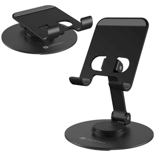 LX INDIA Mobile Holder Portronics Mobot 4 Universal Mobile Holding Stand (Black)
