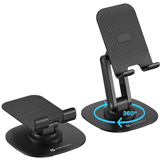 LX INDIA charging stand Portronics Mobot III 360° Rotatable & Foldable Mobile Phone Holder(Black)