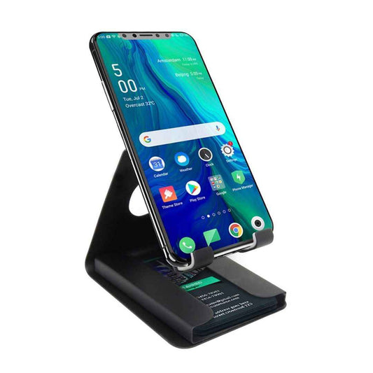 LX INDIA Mobile Holder Portronics Modesk Plus POR-1196 Universal Mobile Phone Stand with Card Holder (Black)
