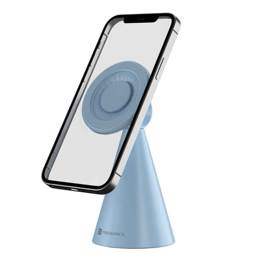 LX INDIA Mobile Holder Portronics Mogun 5 Compatible with Magsafe, Magnetic Universal Phone Holder (Blue)