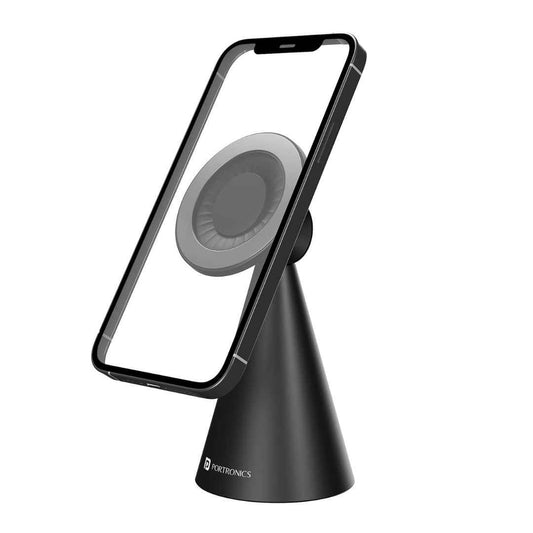 LX INDIA Mobile Holder Portronics Mogun 5 Compatible with Magsafe only, Magnetic Universal Phone Holder (Black)