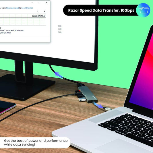 LX INDIA Dock Station Portronics Mport 52 USB C Hub Dock (7-in-1)