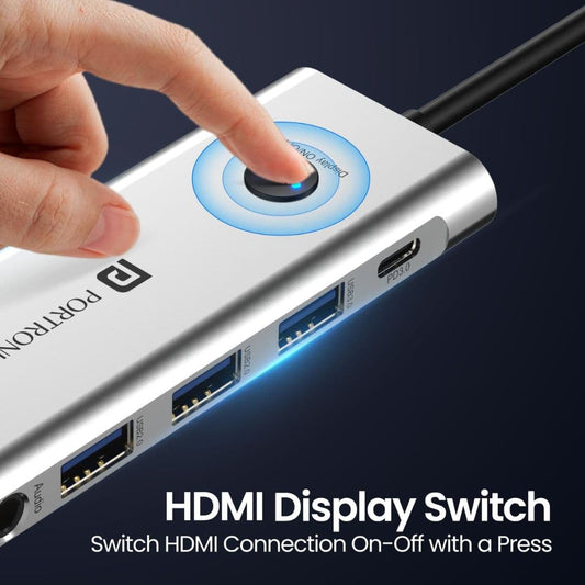 LX INDIA Dock Station Portronics Mport One USB C Hub Dock (9-in-1)
