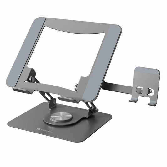 LX INDIA Dock Station Portronics My Buddy K9 Pro 2-in-1 Laptop & Phone Stand with 360° Rotating Base