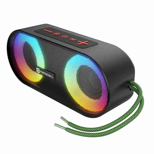 LX INDIA Speaker Portronics Pixel 3 20W Portable Wireless Bluetooth Speaker (Black)