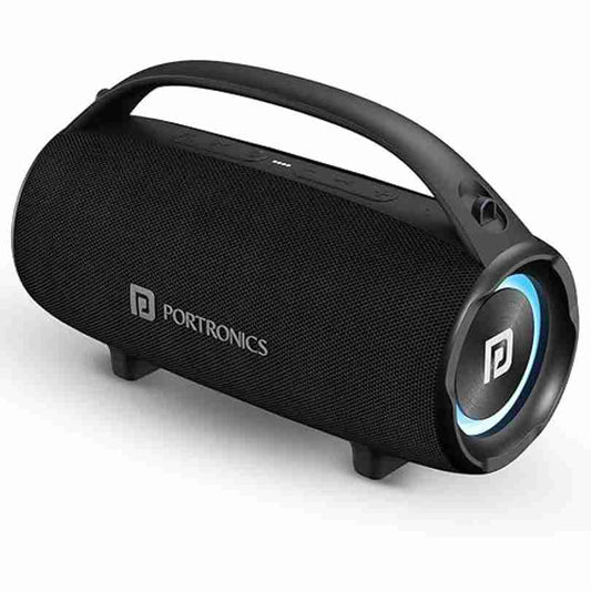 LX INDIA Speaker Portronics Thunder 2.0 60W Wireless Bluetooth Party Speaker with Dual Passive Radiator (Black)