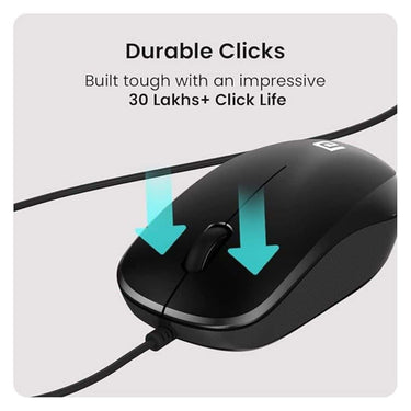 LXINDIA Mice Portronics Toad 102 Wired Mouse with 3 Buttons (Black)