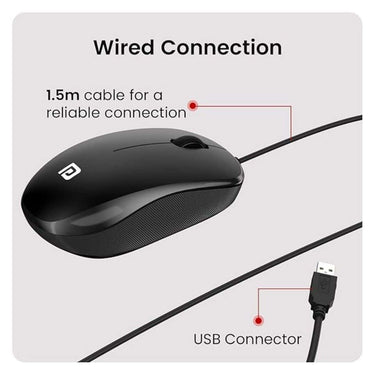 LXINDIA Mice Portronics Toad 102 Wired Mouse with 3 Buttons (Black)