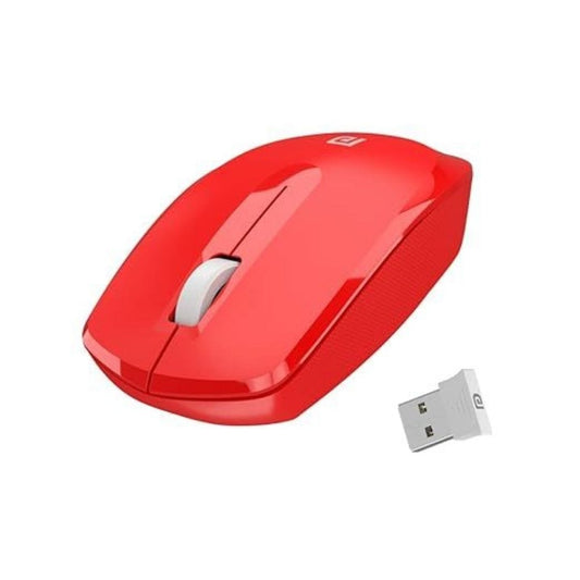 LX INDIA Mouse Red Portronics Toad 25 Wireless Mouse, 2.4 GHz with USB Nano Dongle(Red)