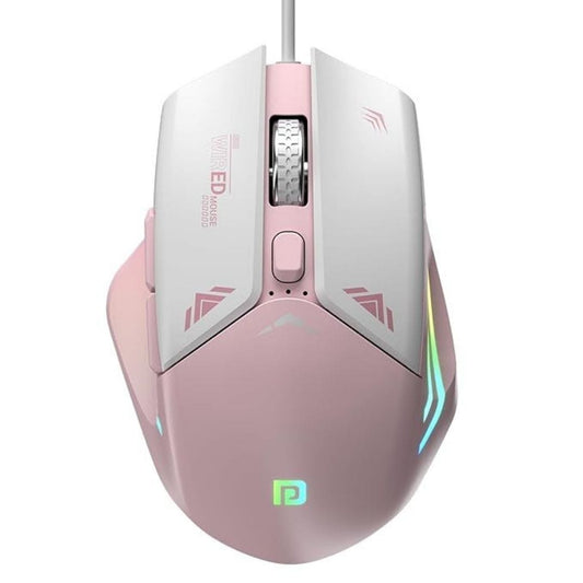 LX INDIA Mouse Portronics Vader Wired Gaming Mouse with 6 Buttons, Thumb Support, Adjustable DPI (6400 Max) (Pink)