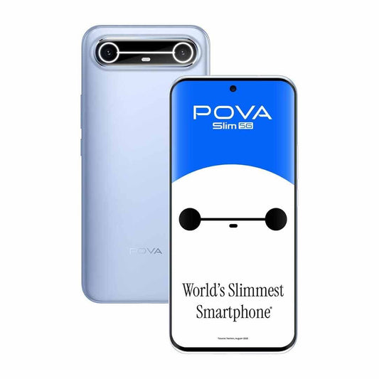 LX INDIA Mobile Phones Pova Slim 5G (Sky Blue, 8+128GB) World's Slimmest and Lightest* 5G with 5160mAh Battery
