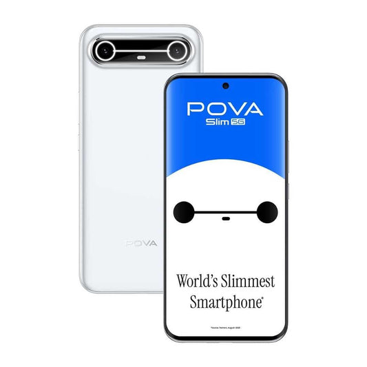 LXINDIA Mobile Phones Pova Slim 5G (Slim White, 8+128GB)