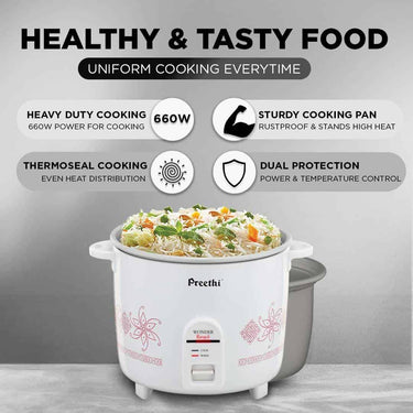 LXINDIA Rice cooker Preethi Electric Rice Cooker 1.8 Litre (RC 320 A18)