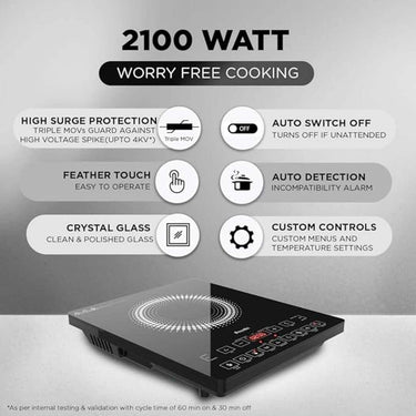 LXINDIA Induction Cooktop Preethi Indicook IC125 Induction Cooktop 2100 Watt