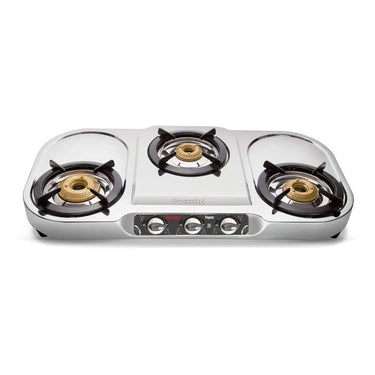 LXINDIA Gas Cooktop Preethi Topaz Stainless Steel 3 Burner Gas Stove