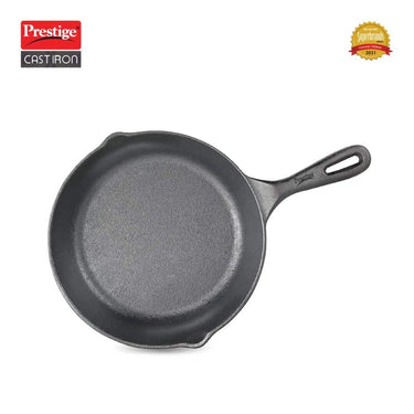 LXINDIA cookware Prestige Cast Iron Fry Pan, 200 mm (Black)