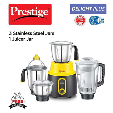 LXINDIA Grinders Prestige Delight Plus 750 W Mixer Grinder (Black and yellow)