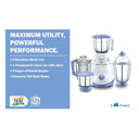 LXINDIA Grinders Prestige Iris 750Watt Mixer Grinder with 3 Stainless Steel Jar (1 Juicer Jar)