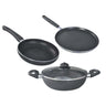 LXINDIA cookware Prestige Omega Deluxe Granite Aluminium 3 Pcs Set- Tawa, Fry Pan &amp; Kadai