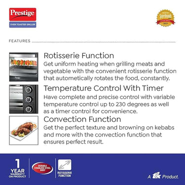 LXINDIA Microwave Ovan Prestige POTG 46 Ltr  With Rotisserie and Convection