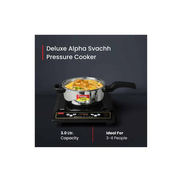 LXINDIA cookware Prestige Svachh Deluxe Alpha stainless steel 3 Litre Pressure Cooker