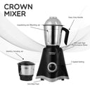 LXINDIA Grinders Pringle 2 Jar Mixer Grinder 500W Powerful Motor (Black)