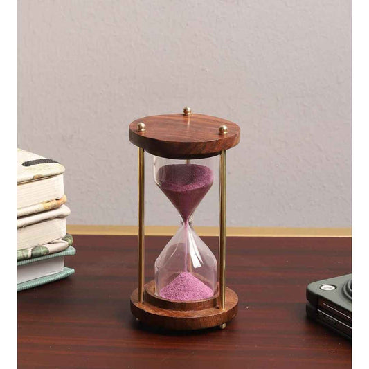 LX INDIA Sand Timers Pristine Interiors Decorative Hourglass Sand Timer (Brown & Pink)