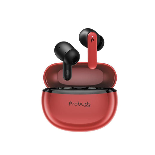 LX INDIA EarBuds Red Probuds Aria 911 Dual-Tone Noise Cancellation Wireless Earbuds, Bluetooth TWS