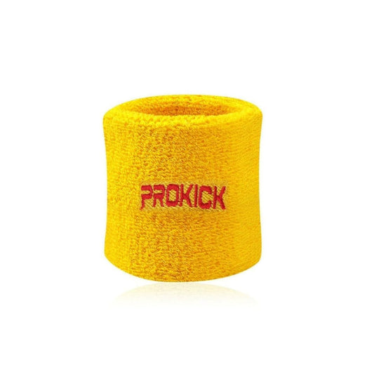 LX INDIA Sweat Bands Yellow Prokick Cotton Wrist Band for Men & Women Pack of 2