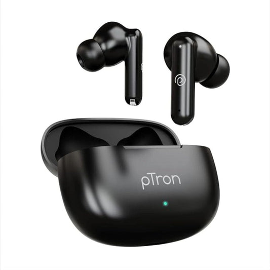 LX INDIA Earbuds pTron Bassbuds Air in-Ear TWS Earbuds with Deep Bass (Pearl Black)