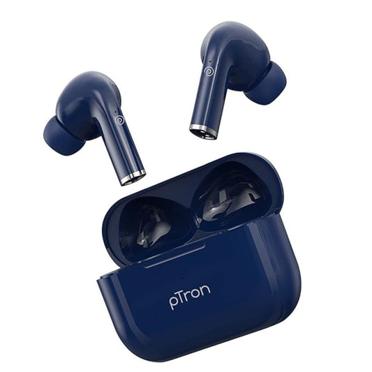 LX INDIA Earbuds pTron Bassbuds Neo TWS Earbuds (Royal Blue)