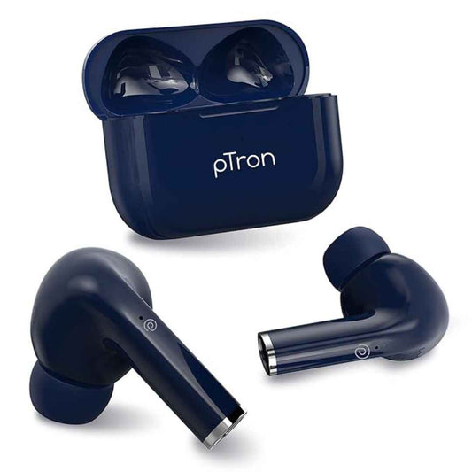 LX INDIA Earbuds pTron Bassbuds Neo TWS Earbuds with HD Mic & TruTalk AI-ENC Calls (Ink Blue)