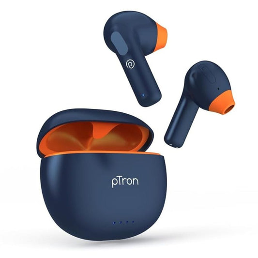 LX INDIA Earbuds pTron Bassbuds NX in-Ear TWS Earbuds (Bold Blue)