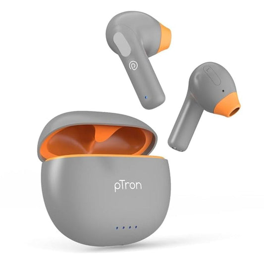 LX INDIA Earbuds pTron Bassbuds NX in-Ear TWS Earbuds (Cool Gray)