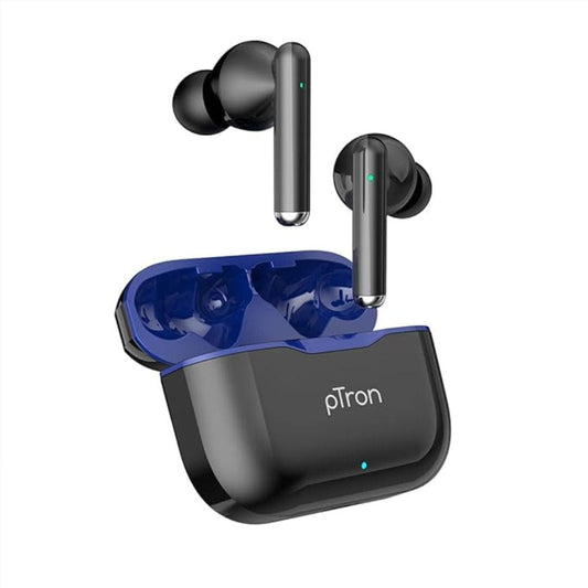 LX INDIA Earbuds pTron Bassbuds Pixel In-Ear TWS Earbuds (Pearl Black)