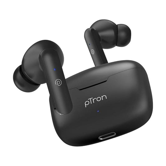 LX INDIA Earbuds pTron Basspods P81 in-Ear Wireless Earbuds (Black)