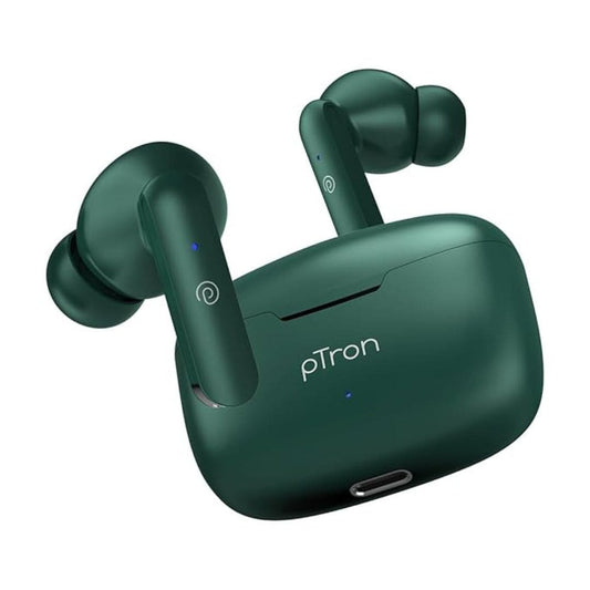 LX INDIA Earbuds pTron Basspods P81 in-Ear Wireless Earbuds (Green)