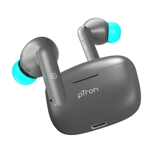 LX INDIA Earbuds pTron Basspods P81 in-Ear Wireless Earbuds (Grey)