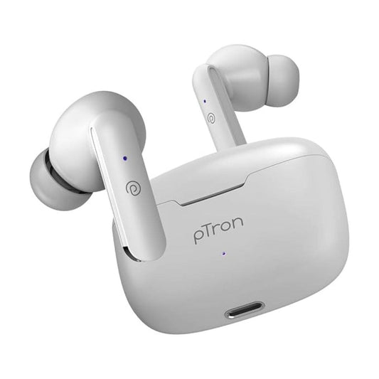 LX INDIA Earbuds pTron Basspods P81 in-Ear Wireless Earbuds (White)