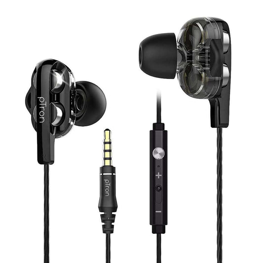 LXINDIA Earphone pTron Boom Ultima V2 Dual Driver (Black)