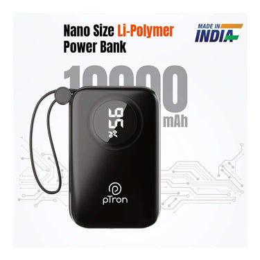 LXINDIA Power Bank pTron Dynamo Electra 10000mAh (Black)