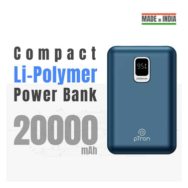 LXINDIA Power Bank pTron Dynamo Ultra 20000mAh Power Bank (Blue)