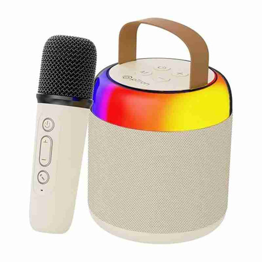 LX INDIA speaker Light Cream pTron Fusion Bliss 16W Bluetooth Speaker with Wireless Karaoke Mic
