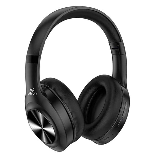 LX INDIA Headphone pTron Studio Pro 65hrs Playtime Wireless Over Ear Headphones with Mic (Black)