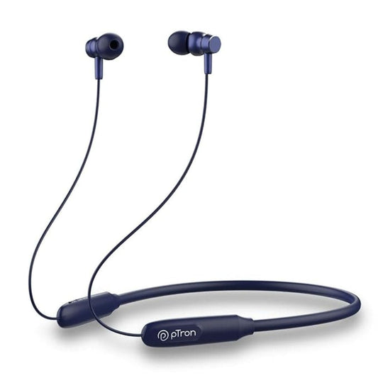 LX INDIA Headphones and Headsets pTron Tangent Flex Bluetooth Wireless Headphone with Mic (Bold Blue)