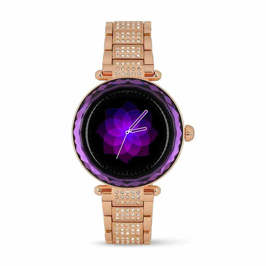 LX INDIA Smart Watch Purple PunnkFunnk GEN 17 AMOLED Display Luxury Stainless Steel Smart Watch for Women